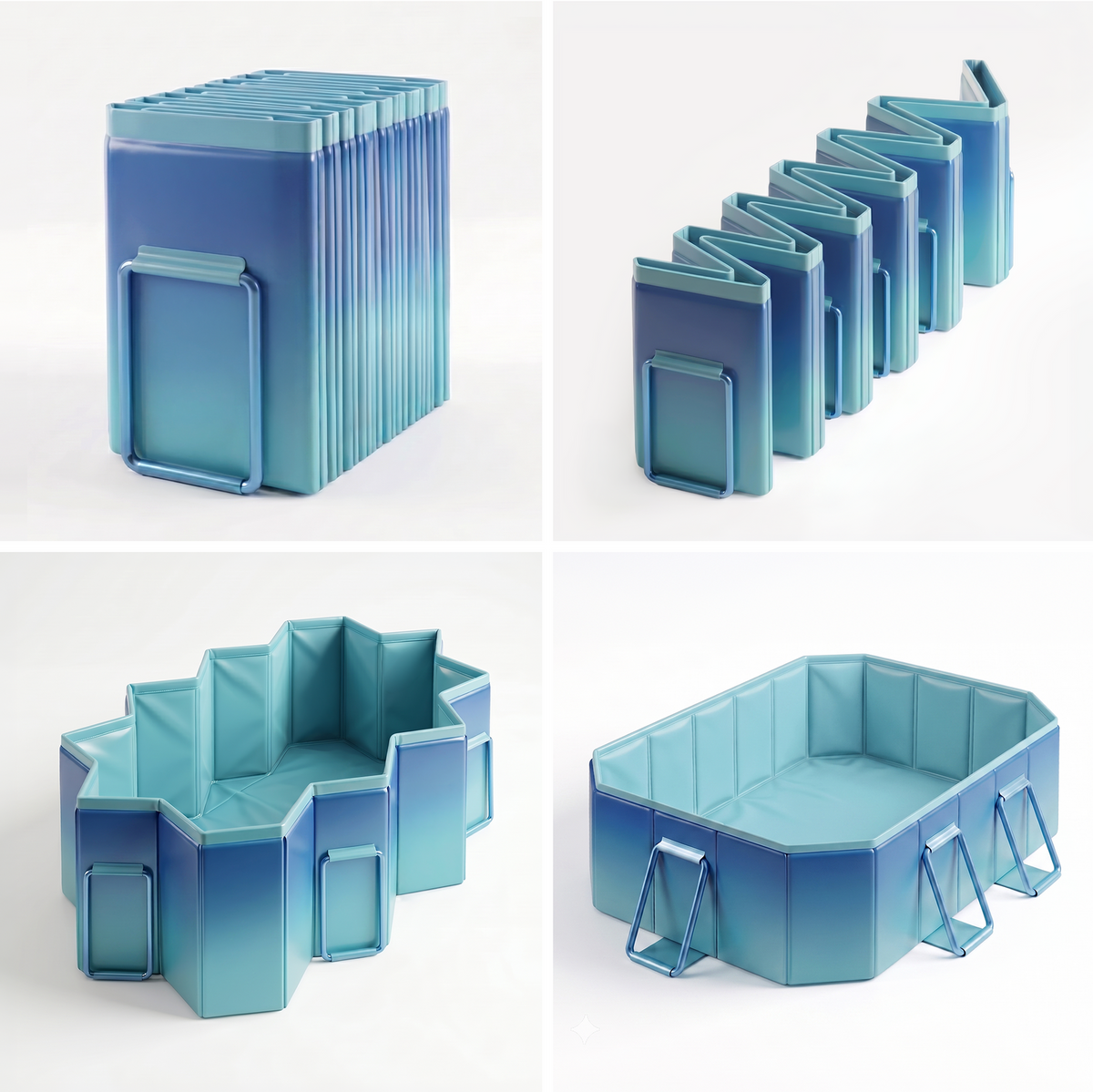 Foldable Swimming Pool | 1.8m Heavy Duty Above Ground Paddling Pool | 6 Titanium Steel Support Brackets | Fits 1-3 People