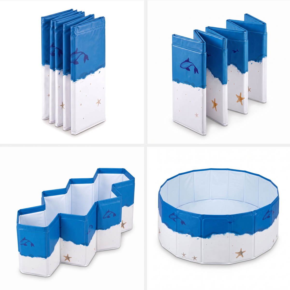Foldable Pet Swimming Pool, Round Dog Pool, Heavy Duty Pet Bathing Tub for Outdoor Water Play, 160 x 45cm