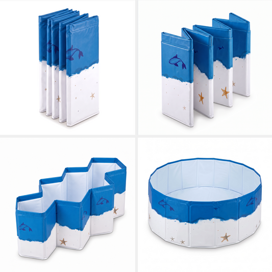 Foldable Pet Swimming Pool, Round Dog Pool, Heavy Duty Pet Bathing Tub for Outdoor Water Play 120 x 45cm