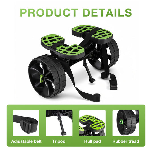 Adjustable Kayak & Canoe Cart Trolley, All Terrain Puncture-Free Wheels, Adjustable Straps, Lightweight yet Heavy Duty Frame Roller