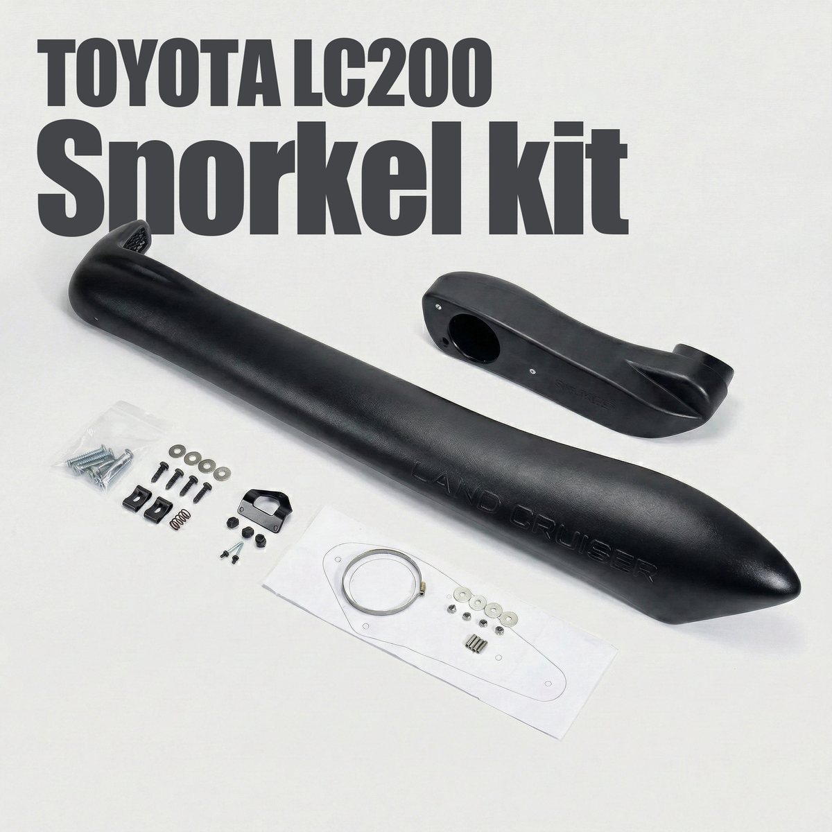 4x4 Snorkel Kit for Toyota Land Cruiser 200 Series (LC200) - High Air Intake System, UV-Resistant LLDPE Engine Protection