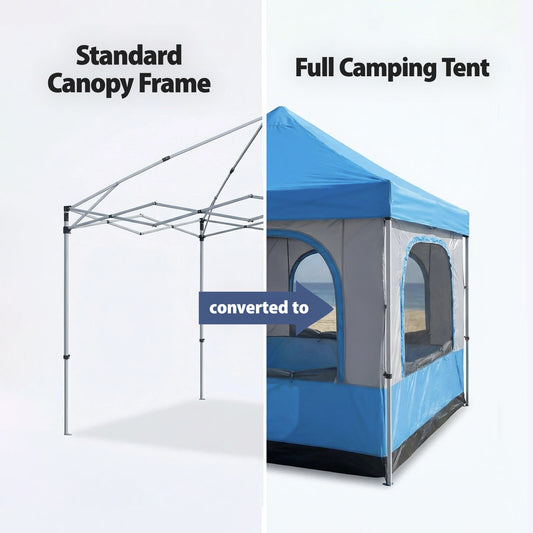 OUTDOOR360 3×3m Pop-Up Gazebo Tent & Tent Inner Kit Full Set | Heavy-Duty Gazebo Tent for Autumn Camping | Weather-Resistant Steel Frame, Royal Blue
