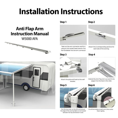 RV Caravan Anti Flap Kit Awning Deflappers 8Ft Long 4pc Set