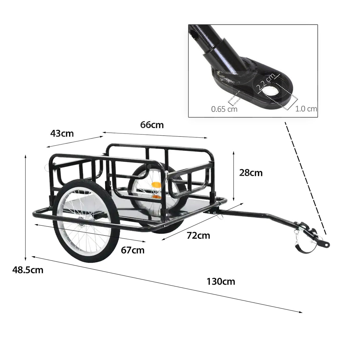 Bicycle Cargo Luggage Trailer Cart Bike Wagon Carrier Trailer 60kg 