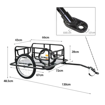 Bicycle Cargo Luggage Trailer Cart Bike Wagon Carrier Trailer 60kg 
