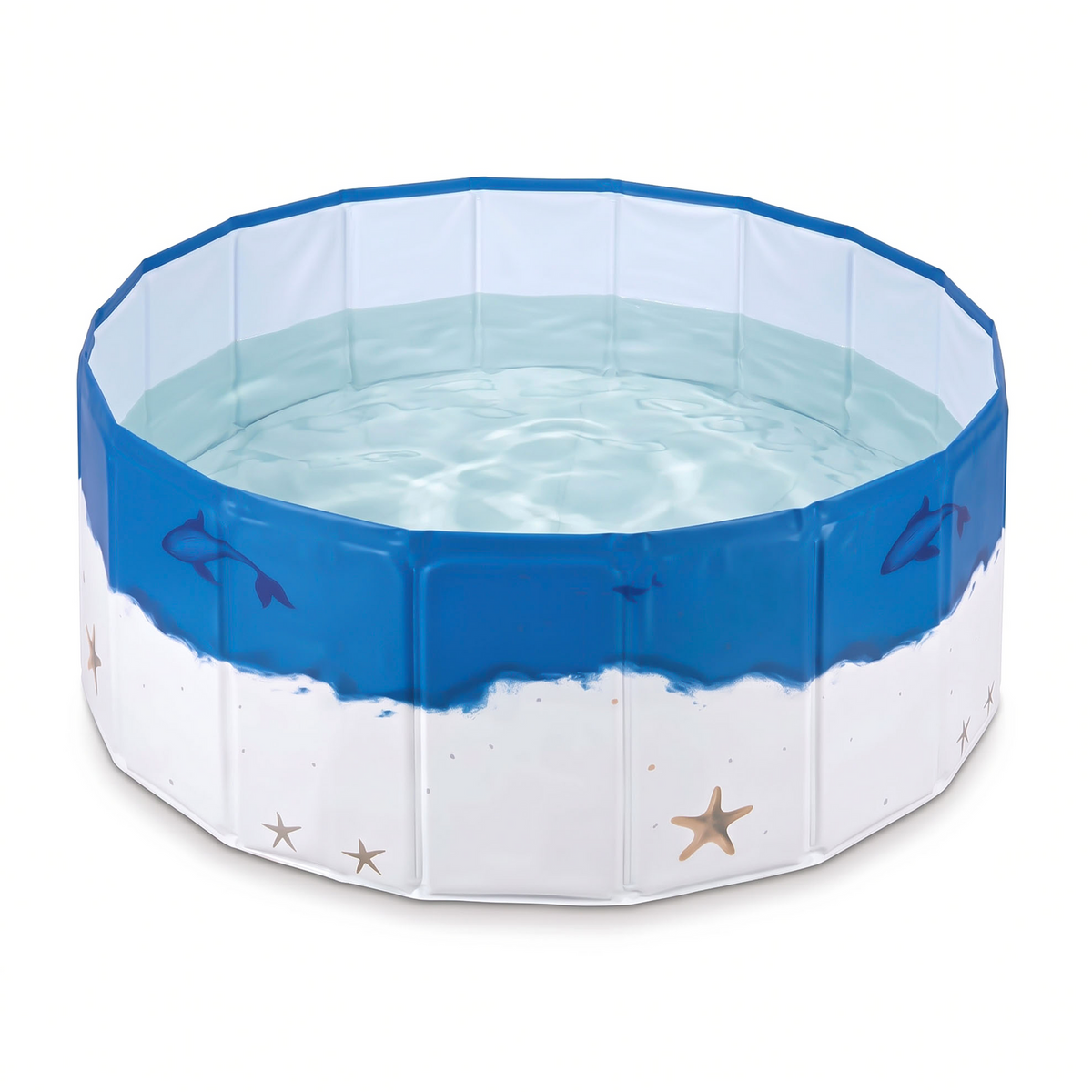 Foldable Pet Swimming Pool, Round Dog Pool, Heavy Duty Pet Bathing Tub for Outdoor Water Play, 160 x 45cm
