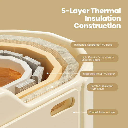 85x55cm Thickened Foldable Portable Bathtub with Lid | Spa Tub for Hot Soak | Ice Bath & Cold Plunge Recovery | Space Saving Home Spa Tub