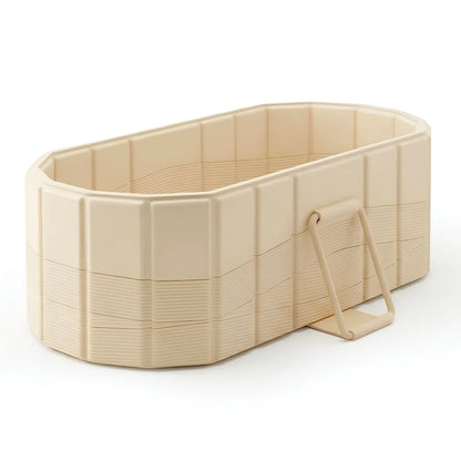 120cm Portable Ice Bath Tub, Foldable Collapsible Freestanding Tub for Adult, Large Non-Inflatable Deep Soaking Tub with Lid, Hot Cold SPA