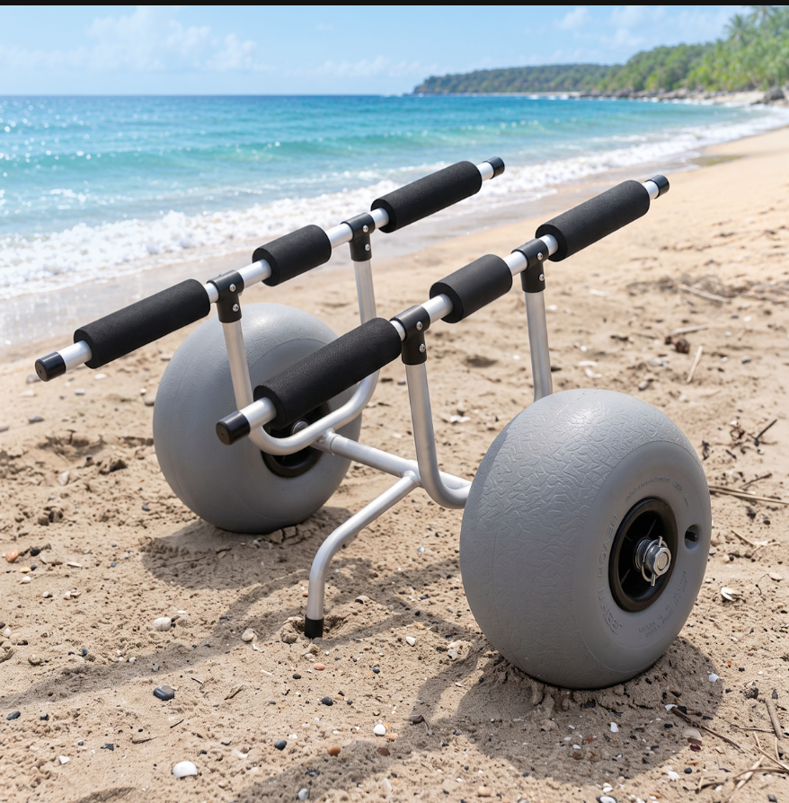 Adjustable Kayak & Canoe Cart Trolley with Large Balloon Wheels Trailer, Adjustable Strap