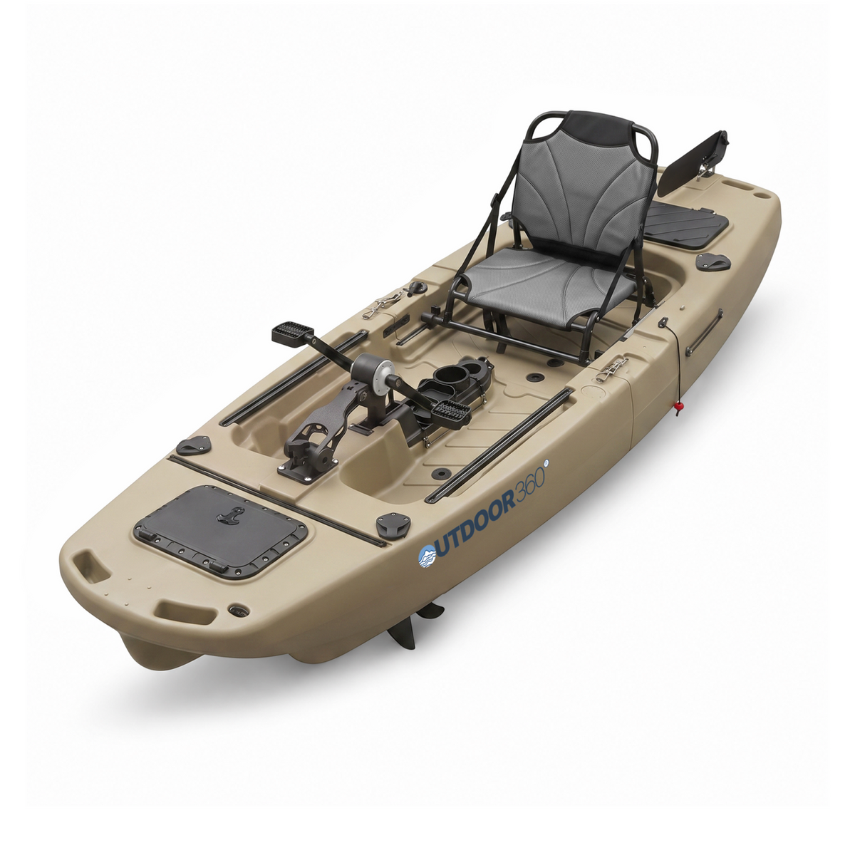 Modular Propeller Drive Pedal Fishing Kayak 2.8m for Saltwater & Freshwater - Brown