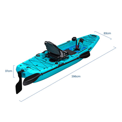 Modular Pedal Drive Fishing Kayak Canoe Boat for Saltwater Freshwater  - Blue