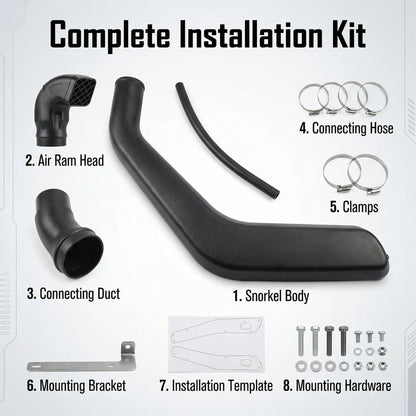 Snorkel Kit for Ford Ranger PX (2011-2015) - Fits XL XLS XLT Wildtrak | 2.2L & 3.2L Turbo Diesel | UV-Resistant Air Intake System