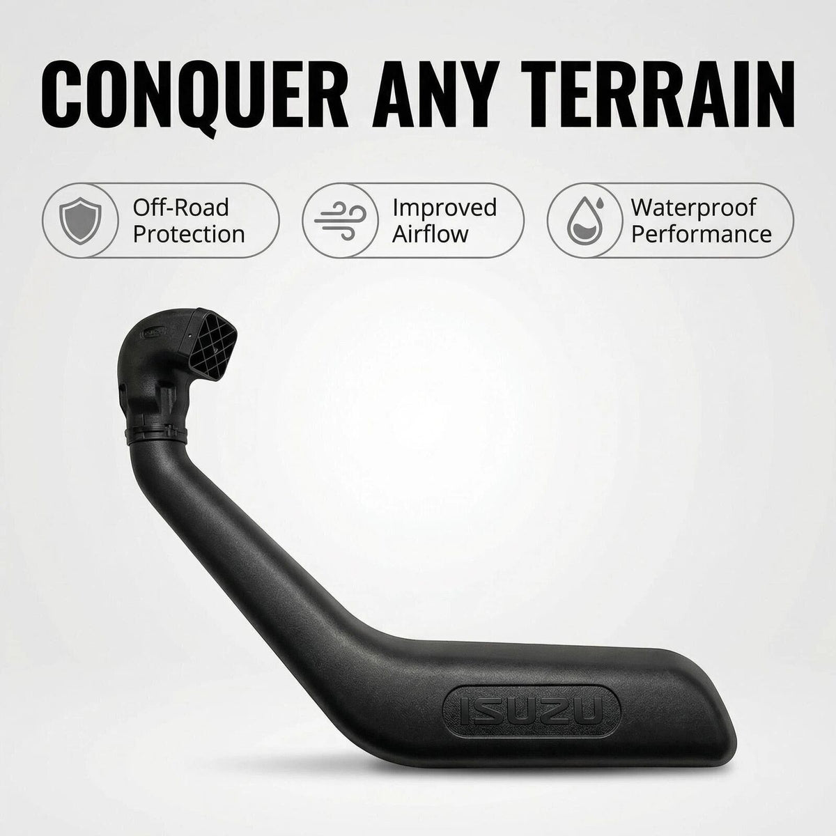 Snorkel Kit for Isuzu D-Max (2020-Current Models) - UV Resistant Air Intake 3rd Gen RG Series, High-Flow Water Crossing & Off-Road Engine Protection