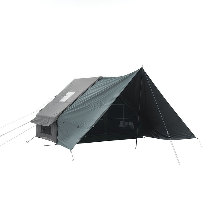 Inflatable Tech Cotton Tent, Portable All-Season Pop Up Waterproof, Breathable, Fire-Resistant 6 People Camping Tent, Sets Up in 5 Minutes