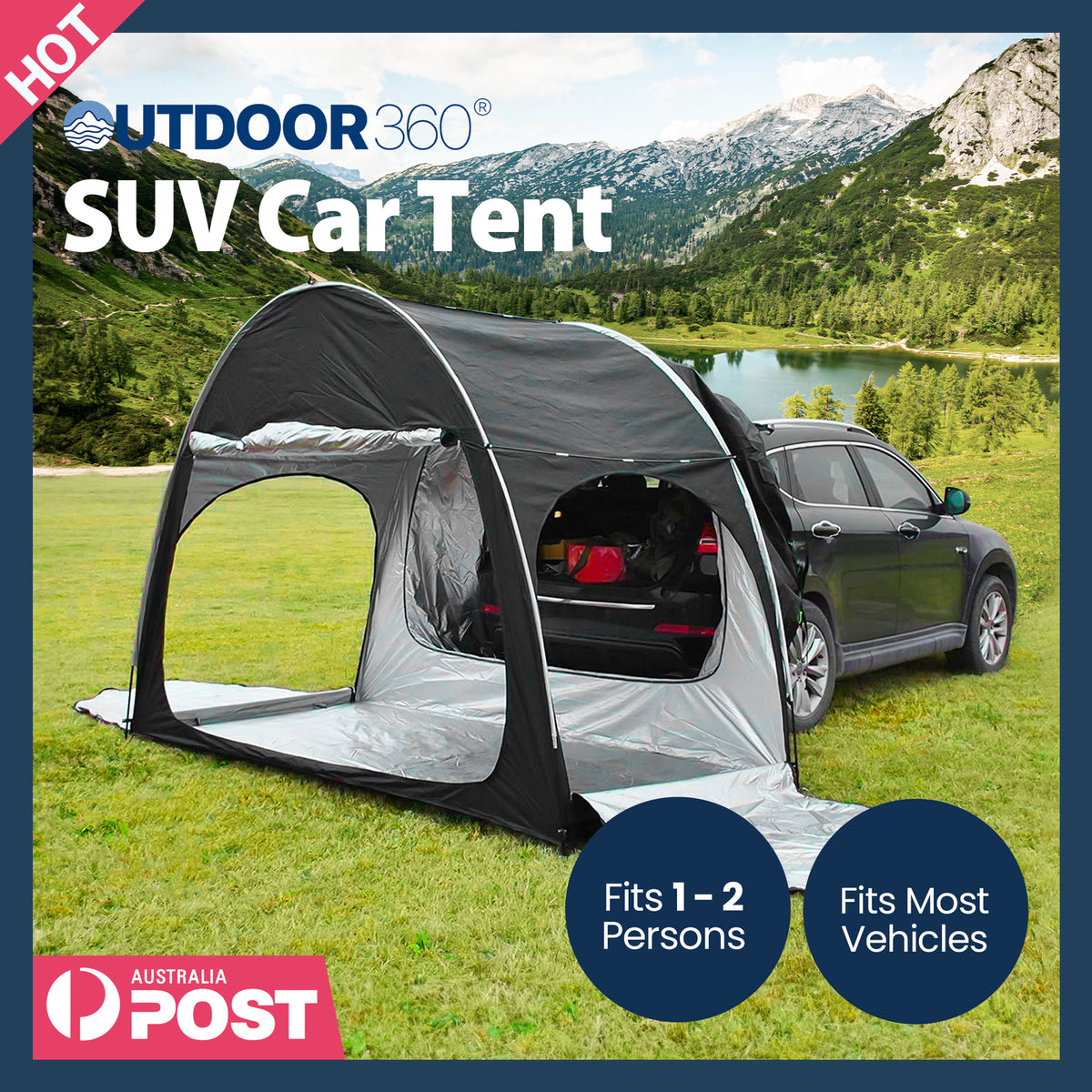 SUV Camping Tent Car Tailgate Shade Side Awning Canopy Portable Outdoor Shelter