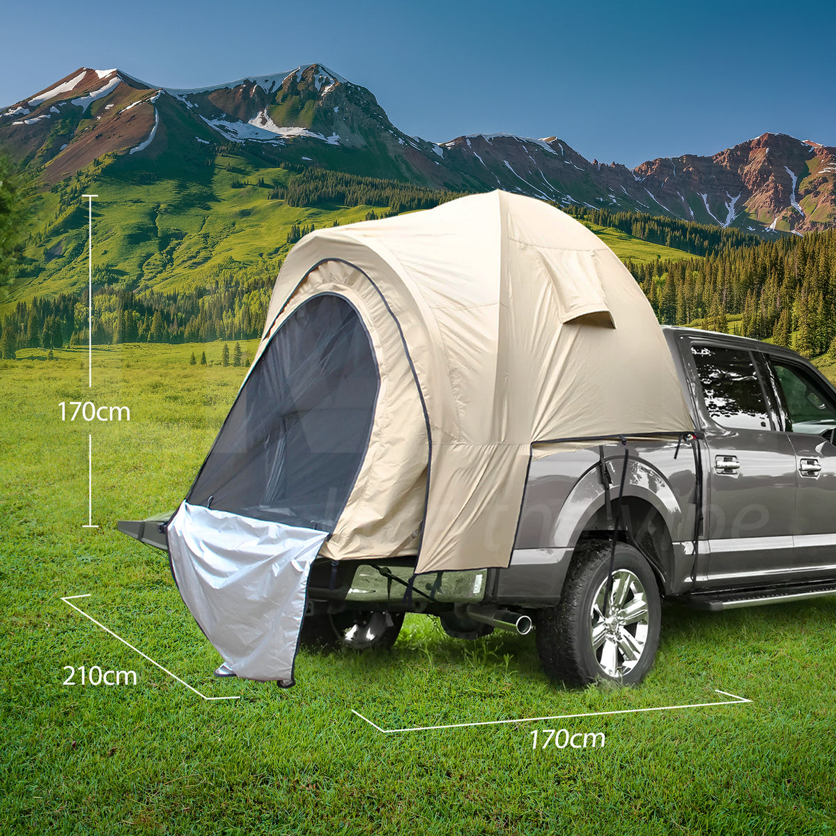 Pickup Truckbed Camping Tent Ute Tailgate Shade Side Awning Canopy Portable Outdoor Shelter