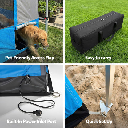 OUTDOOR360 3×3m Pop-Up Gazebo Tent & Tent Inner Kit Full Set | Heavy-Duty Gazebo Tent for Autumn Camping | Weather-Resistant Steel Frame, Royal Blue
