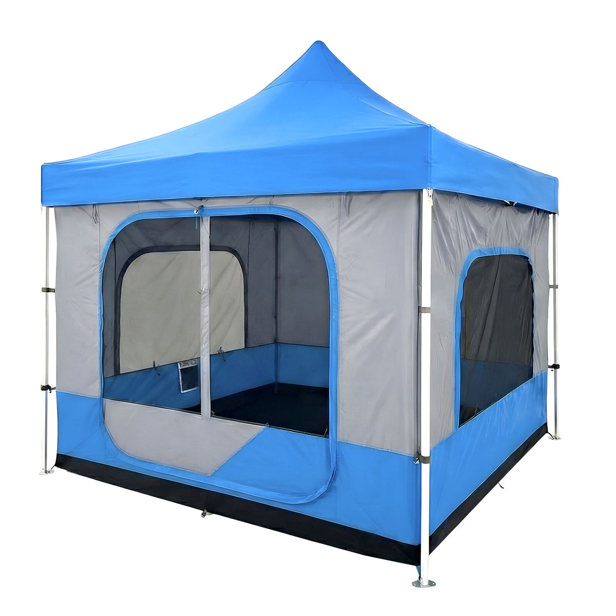 OUTDOOR360 3×3m Pop-Up Gazebo Tent & Tent Inner Kit Full Set | Heavy-Duty Gazebo Tent for Autumn Camping | Weather-Resistant Steel Frame, Royal Blue