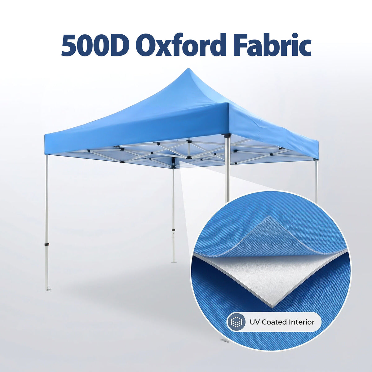 OUTDOOR360 3×3m Pop-Up Gazebo Tent | Heavy-Duty Straight-Leg Steel Canopy with 500D Oxford Fabric Top | UPF 50+ Autumn Market Shelter, Royal Blue